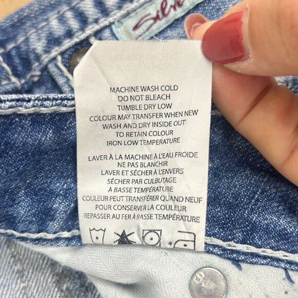 Silver Jeans Frances 18" Bootcut Distressed Jeans Womens W30/L31 Blue - Picture 9 of 10